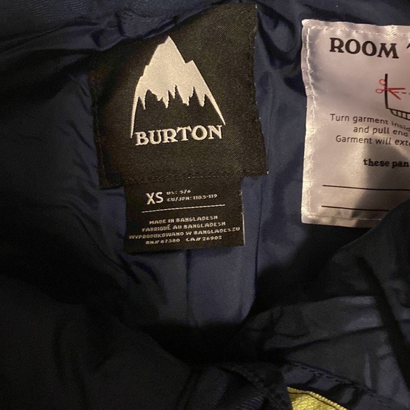 Burton XS 5/6 navy blue snowboard pants - Picture 2 of 3